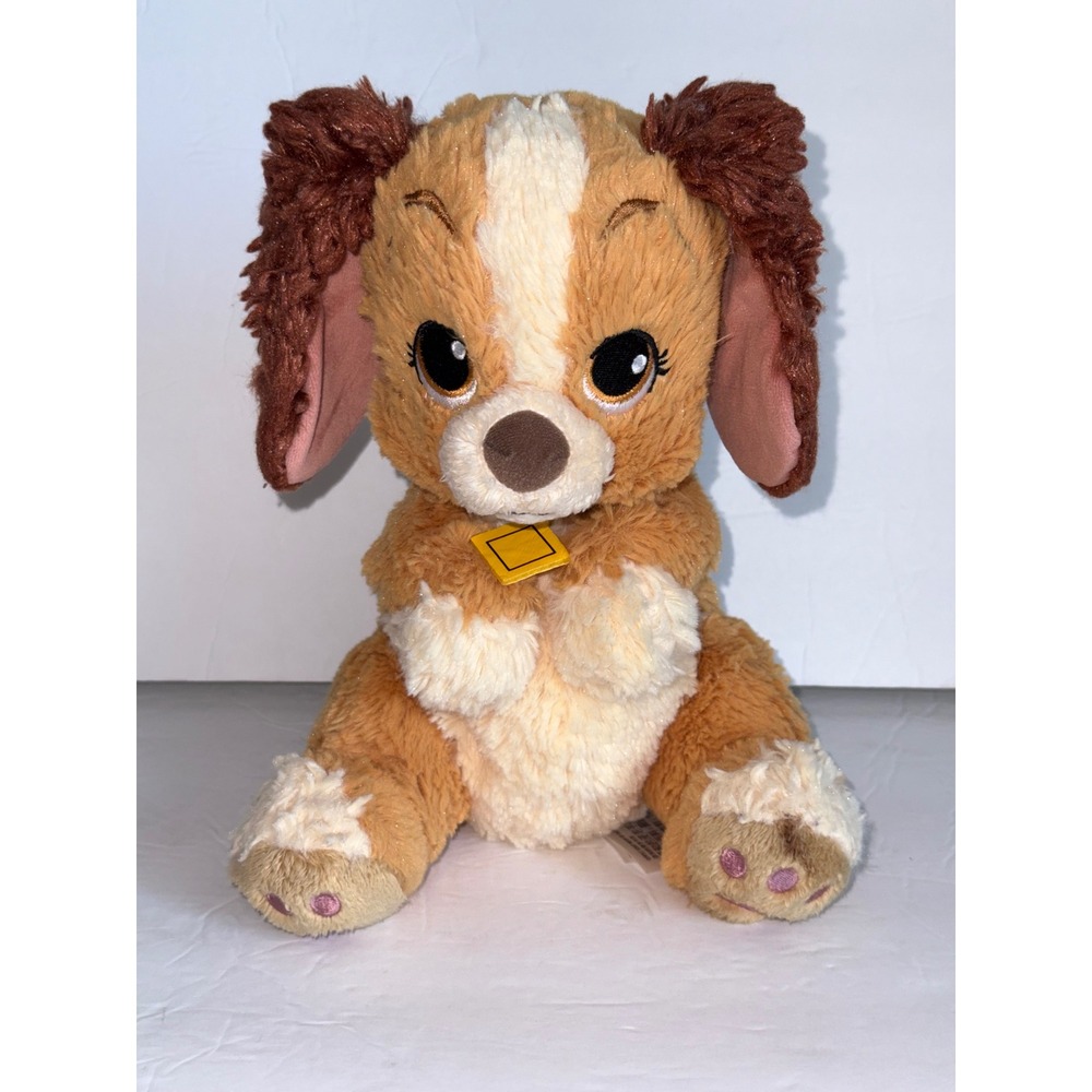 Disney Parks Lady and the Tramp Lady Plush Dog Soft Toy Brown Blue Collar